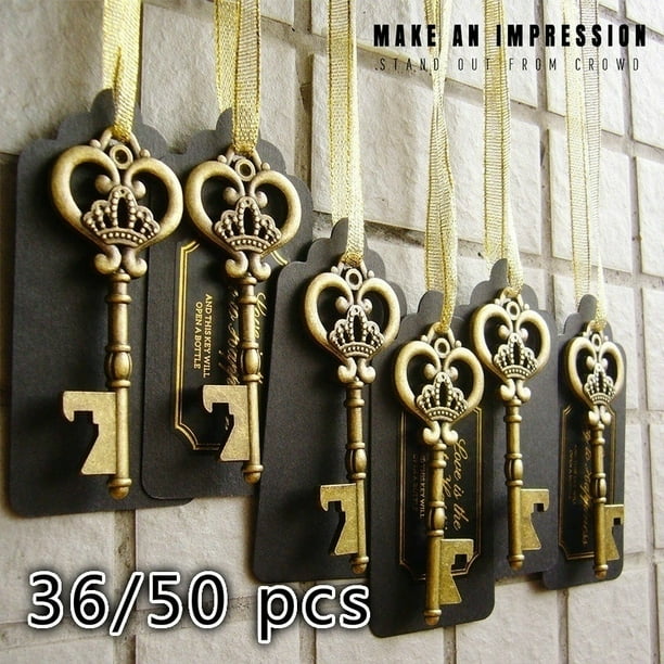 50Pcs Antiqued Brass Skeleton Keys Bottle Openers Mix Wedding Favor Decorations 50Pcs Antiqued Brass Skeleton Keys Bottle Openers Mix Wedding Favor Decorations